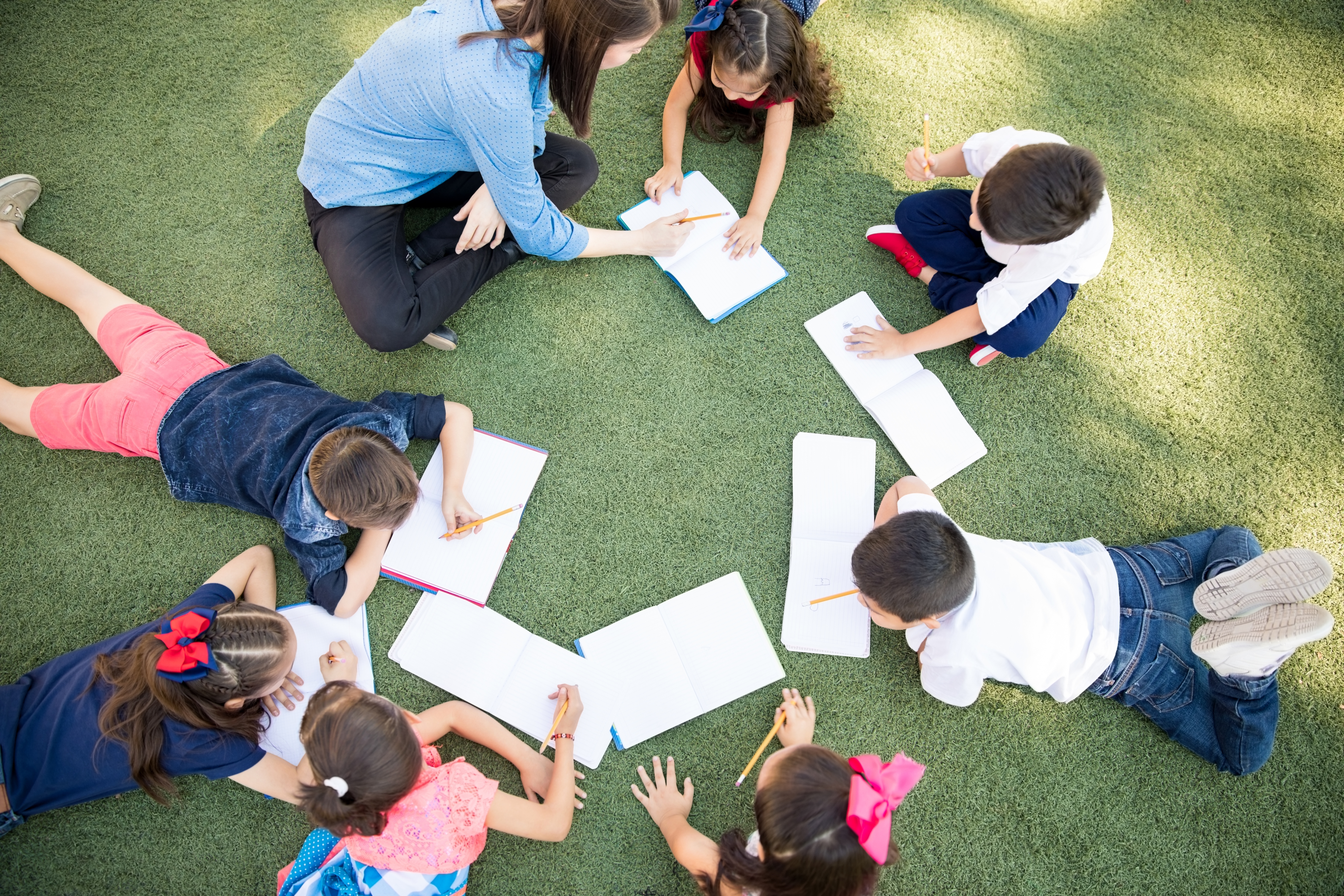 K12 stockphoto preschoolers outdoor class